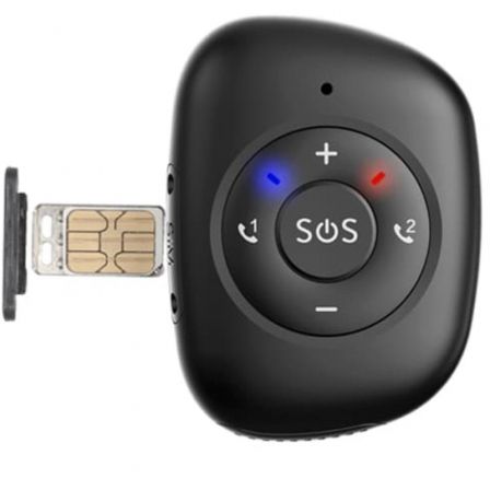 Leotec Tracker GPS 4G Negro con Botón SOS y Detector de Caídas